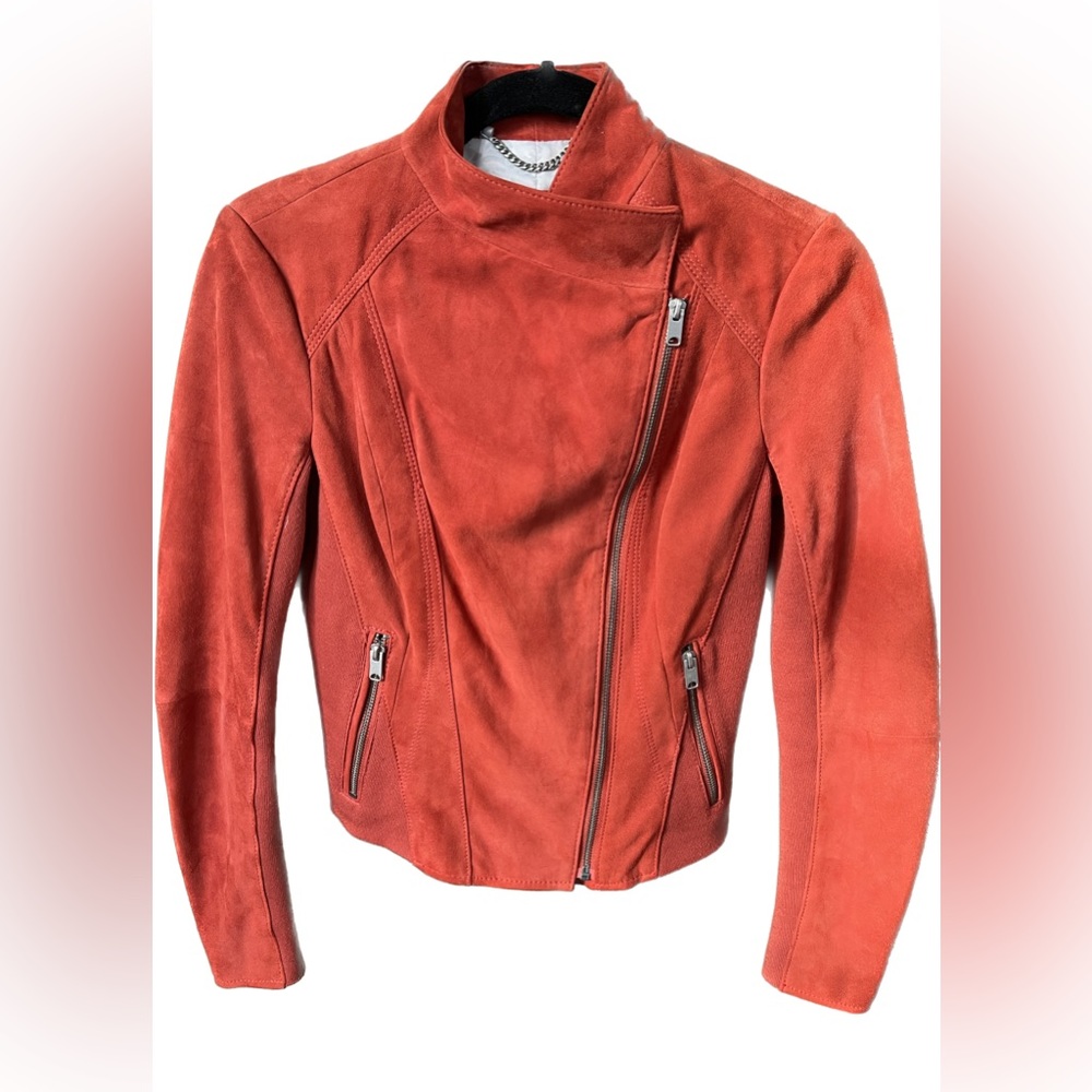 marc jacobs suede jacket, cayenne, size XS